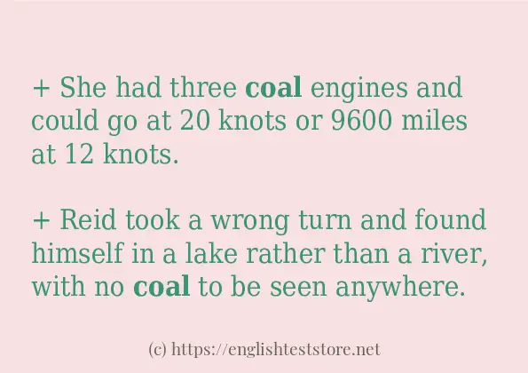 Make sentence of coal