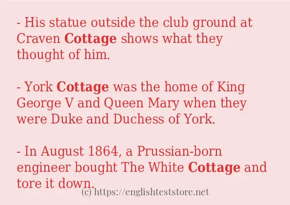 Make sentence of cottage