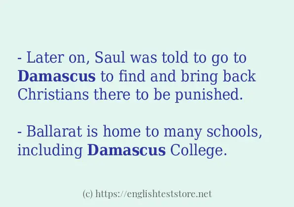 Make sentence of damascus