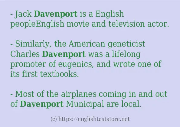 Make sentence of davenport