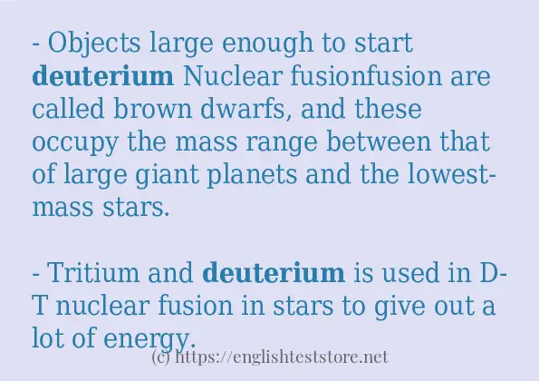 Make sentence of deuterium