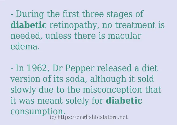 Make sentence of diabetic