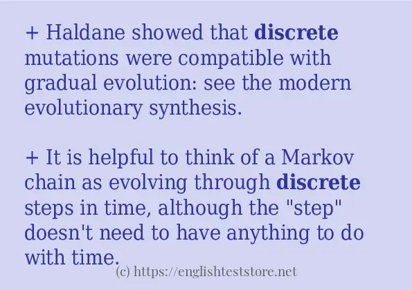 Make sentence of discrete