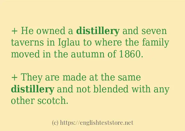 Make sentence of distillery