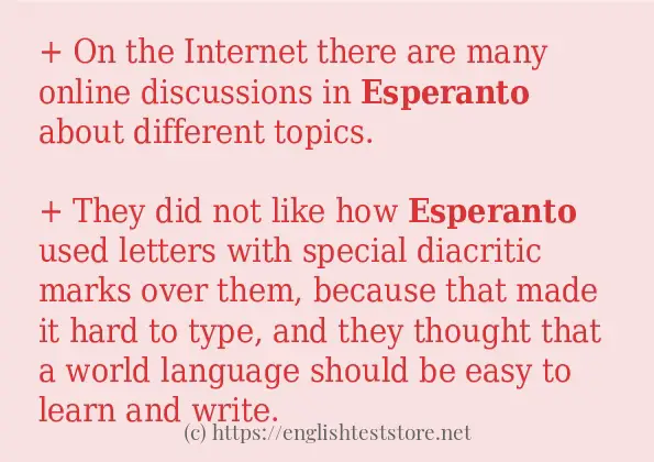 Make sentence of esperanto