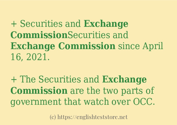 Make sentence of exchange commission