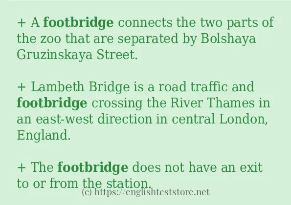 Make sentence of footbridge