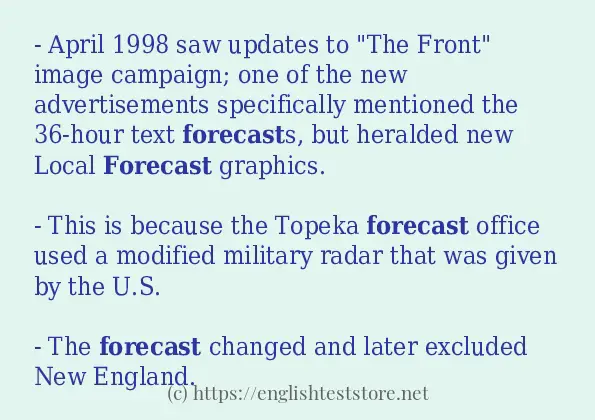 Make sentence of forecast