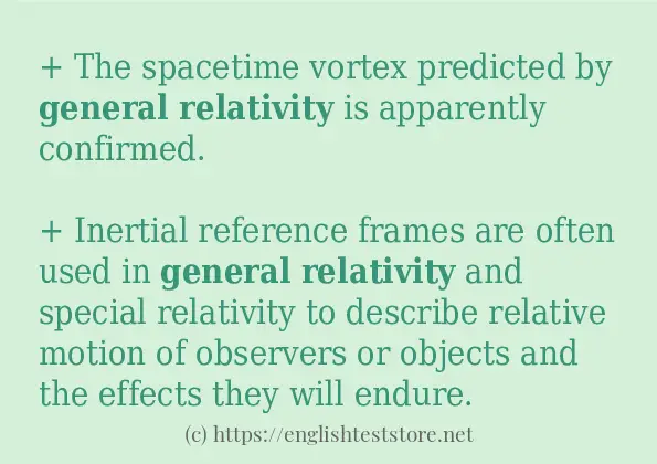 Make sentence of general relativity