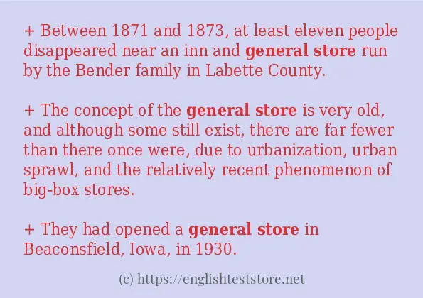 Make sentence of general store