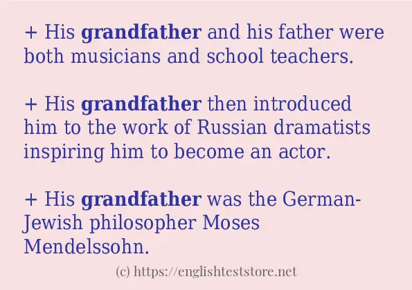 Make sentence of grandfather