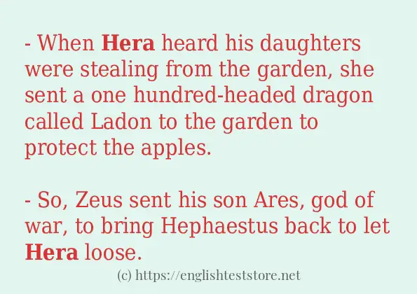 Make sentence of hera