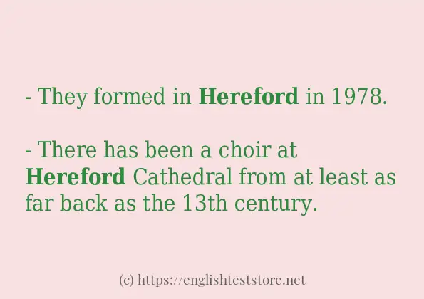 Make sentence of hereford