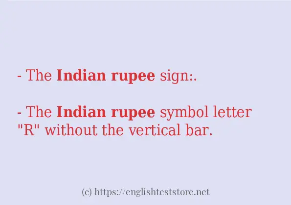 Make sentence of indian rupee