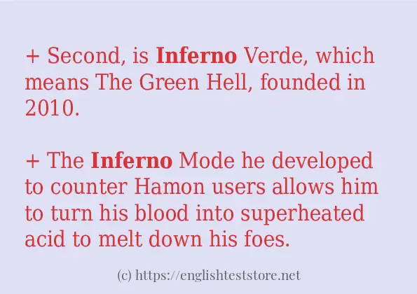 Make sentence of inferno