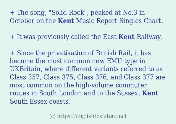 Make sentence of kent
