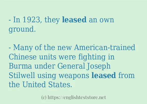 Make sentence of leased