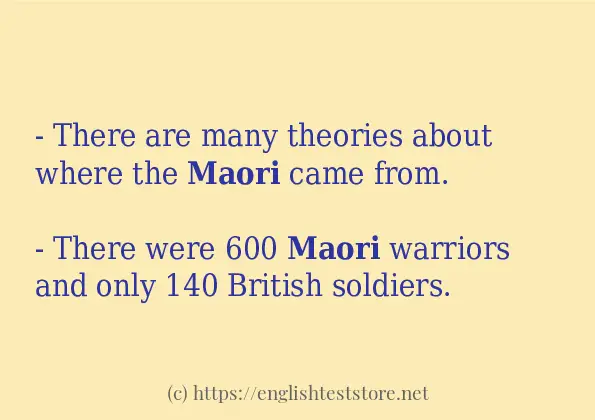 Make sentence of maori