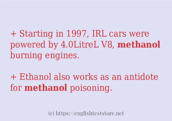 Make sentence of methanol