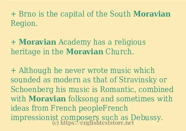 Make sentence of moravian