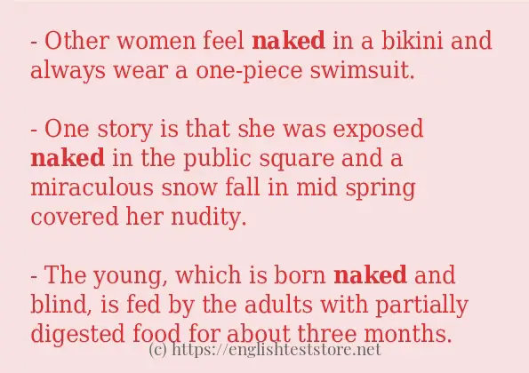 Make sentence of naked