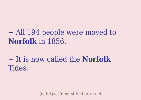 Make sentence of norfolk