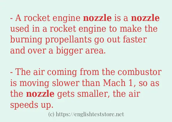 Make sentence of nozzle