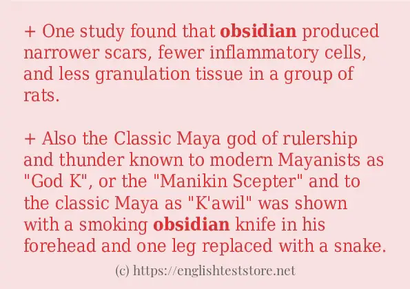 Make sentence of obsidian