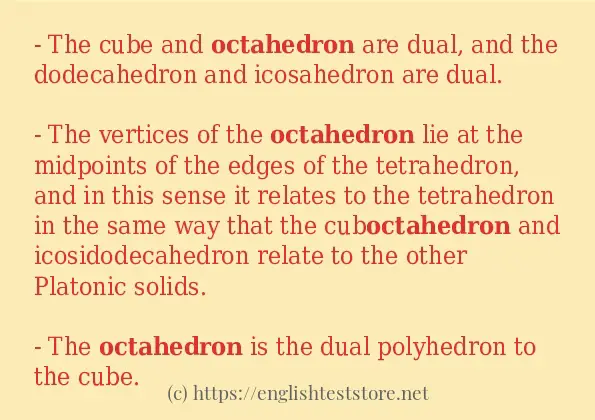 Make sentence of octahedron