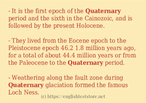 Make sentence of quaternary Make sentence of quaternary