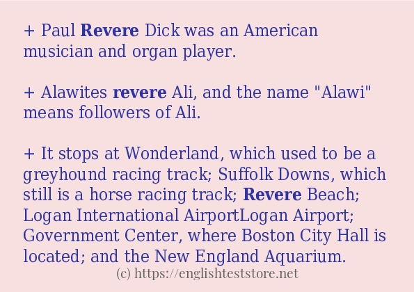 Make sentence of revere