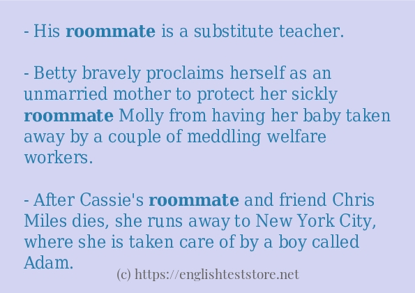 Make sentence of roommate