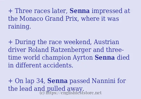 Make sentence of senna