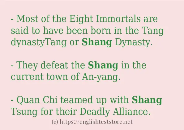 Make sentence of shang