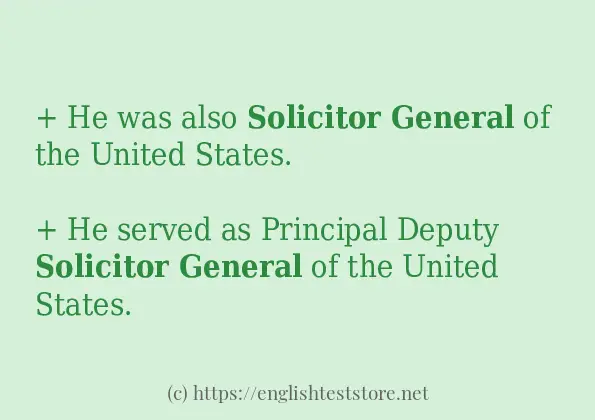 Make sentence of solicitor general