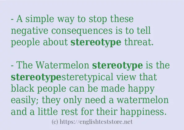 Make Sentence With The Word Stereotype