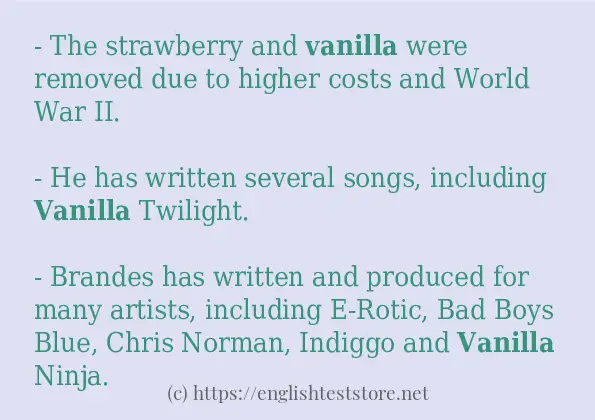 Make sentence of vanilla