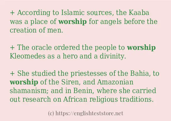 Make sentence of worship