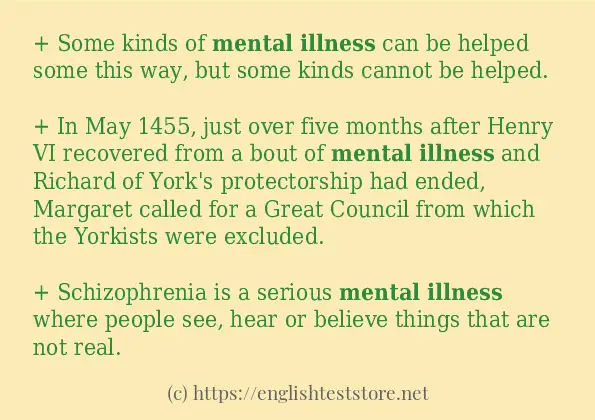 Mental illness - sentence examples