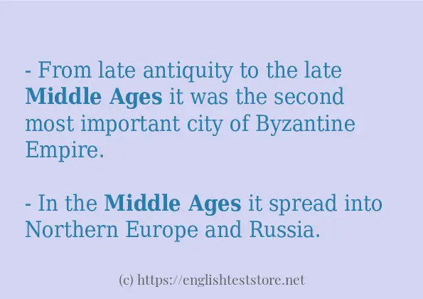 Middle ages use in sentences