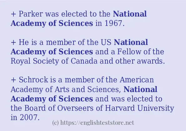 National Academy of Sciences - sentence examples