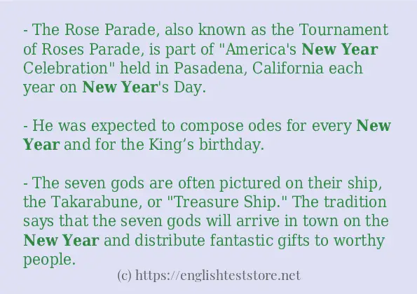 New year use in-sentences