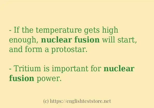 Nuclear fusion - example sentences