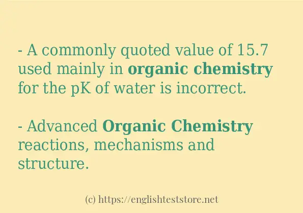 Organic chemistry some ways to use