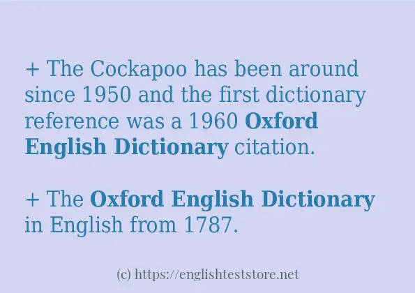 Oxford English Dictionary some example sentences