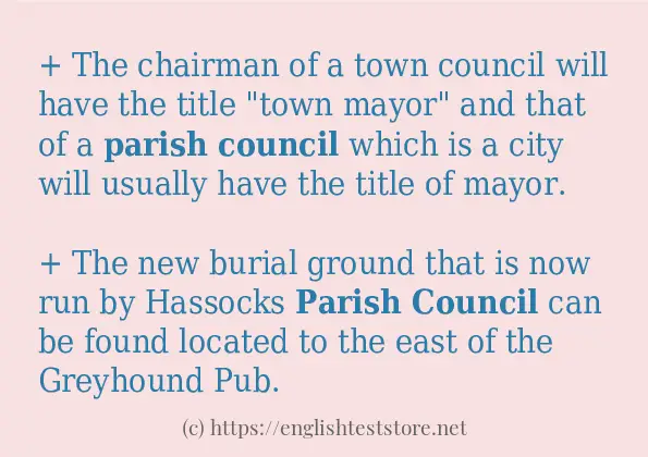 Parish council - example sentences