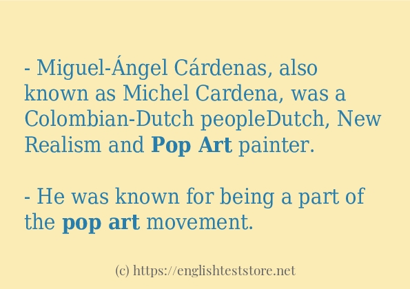 Pop art use in sentences