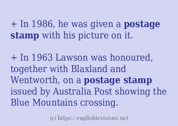 Postage stamp some example sentences