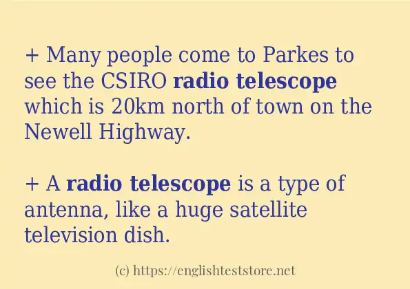 Radio telescope use in sentences