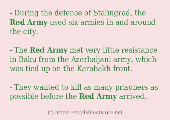 Red army example in sentences
